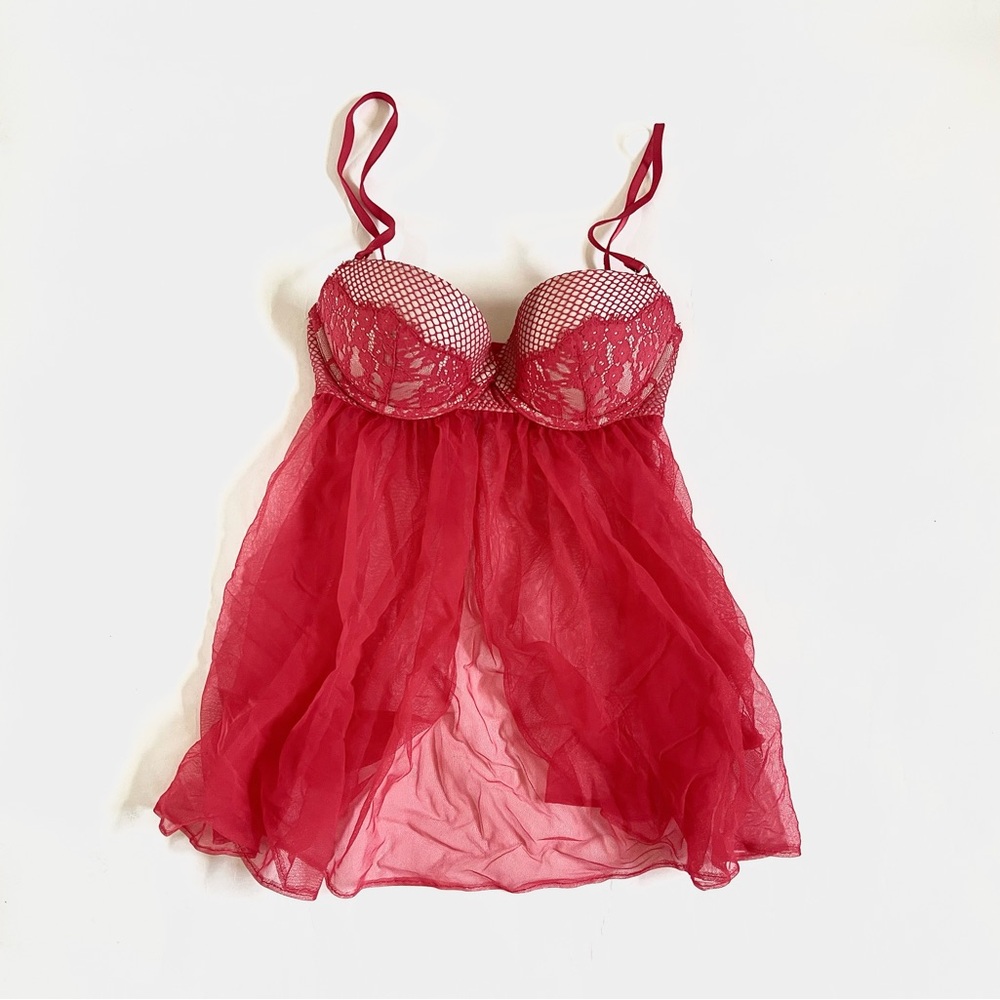 Elegant Red Lace Babydoll